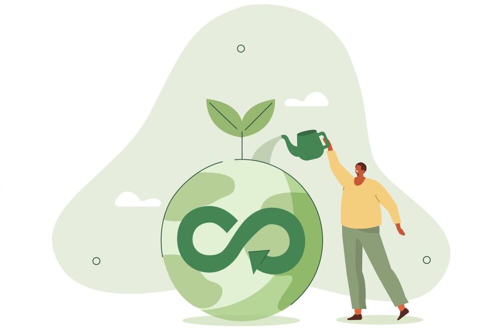 Illustration for concept of fundraising for climate technologies.