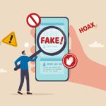 Illustration of concept of debunking myths and fake news.