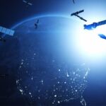 Illustration for concepts of defense technology, satellites and space.