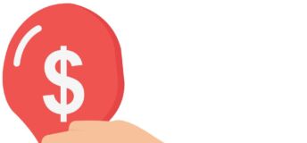 Illustration of concept of balloon that is deflating.