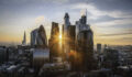 Sunset Over London's Financial District, England, UK