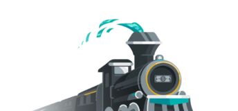 Photo illustration of locomotive.