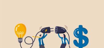 Photo illustrating concept of connecting money with an idea.