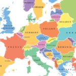 Illustrated map of Europe.