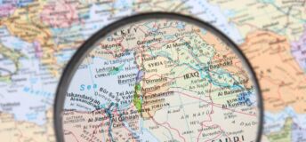 Photo of a map of the Middle East and North Africa.