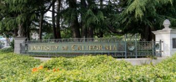 University of California sign outside the UC Berkeley campus, California, USA, June 5, 2023. The University of California, Berkeley is a public land-grant research university.