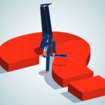 Illustration of concept of being upside down in business.